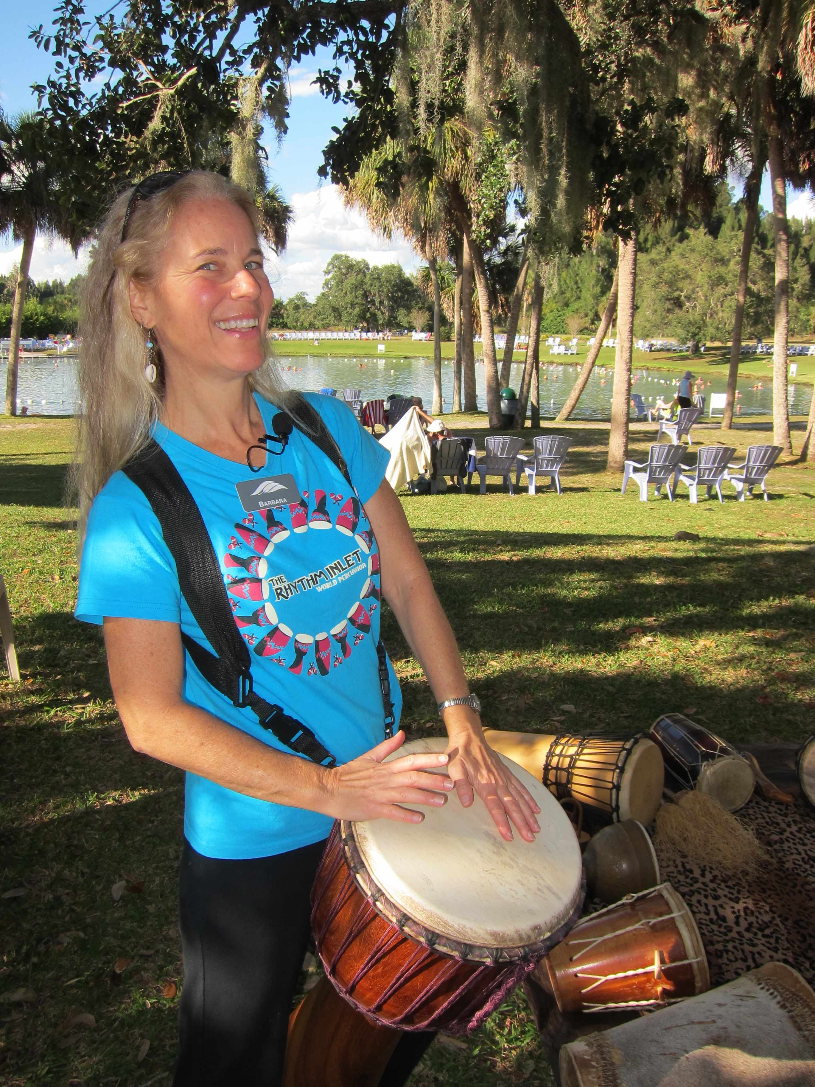 BG at WMS with her Djembe